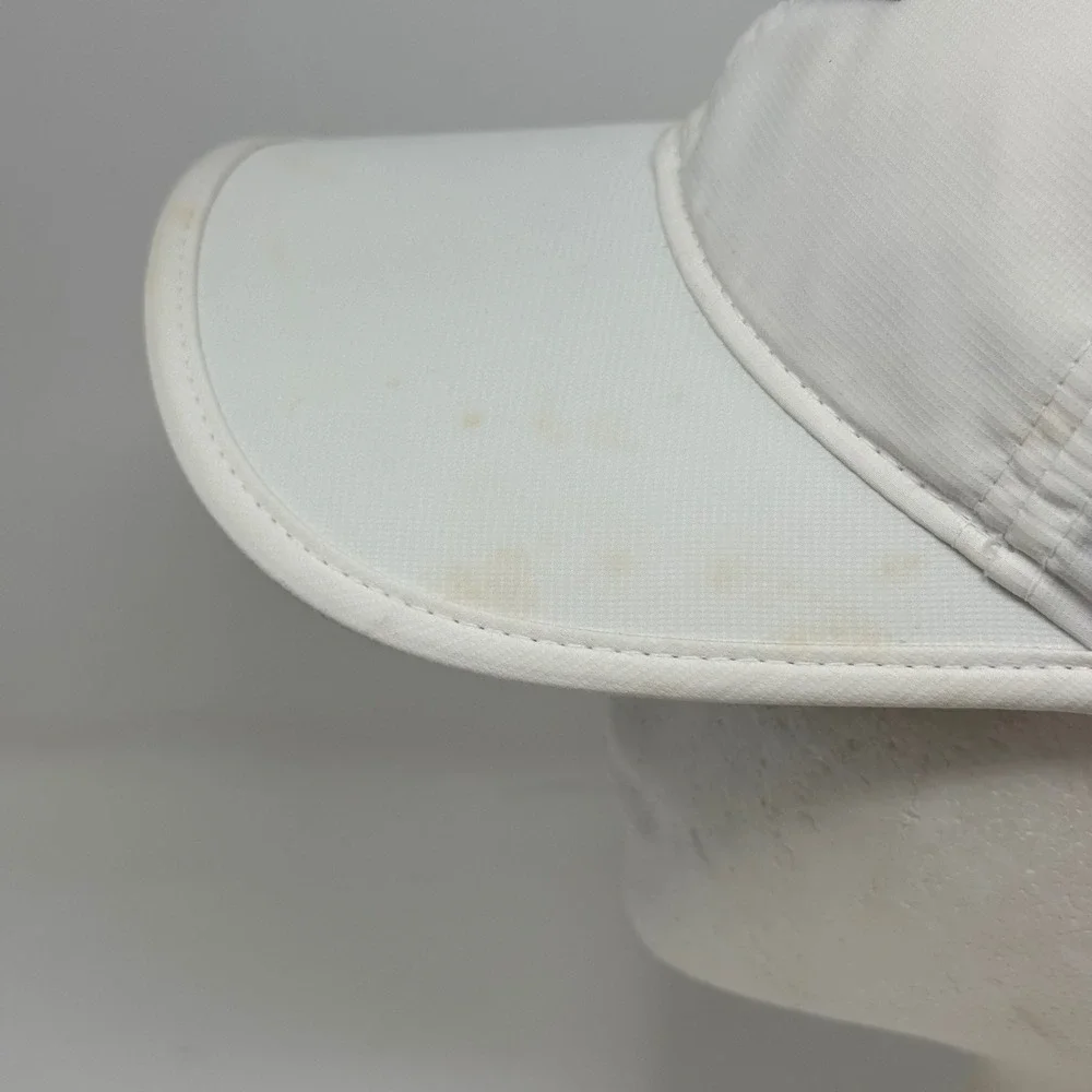 Distressed Nike Golf Hat White Perforated Performance Adjustable Cap Swoosh Logo